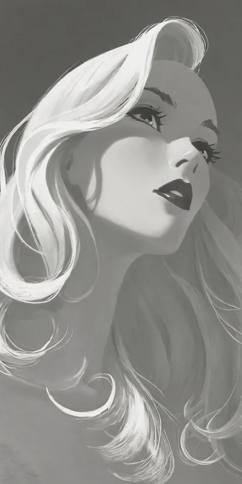 Fifties. (long flowing hair:0.4). bold. Looking sideways. From below. <lora:d\EnvyZoomSliderXL01:0.2> <lora:piper3XL_0.00095_32_5000_no_tag:0.4>