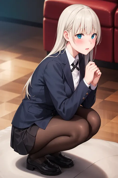 sfw,1girl,squatting,blush,<lora:Ririka Momobami:0.5>, elegant