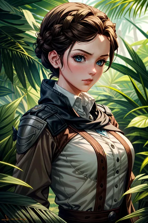 ((masterpiece, best quality))
<lora:add_detail:0.8>
<lora:AssaEvie:0.7>
AssaEvie, 1girl, solo, brown hair, hair updo, in lush jungle with flowers