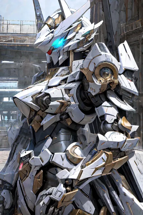 best quality,highly detailed, ultra-detailed, masterpiece, 8k wallpaper, super fine illustration,
a robot,glowing eyes,mecha, white theme, blue eyes, bad anatomy, highres, full armor, absurdres, solo, game cg, lord, robot, armor, bodysuit, mechanical arms,mecha musume,mask,mechanical parts, robot joints, looking at viewer,upper body, <lora:Niji:0.7>, mechanical wings , <lora:mechanical_wings-000007:0.7>
