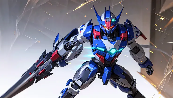 ((masterpiece)), a (((robot))) with sleek and menacing design, glowing eyes, full body, highly detailed