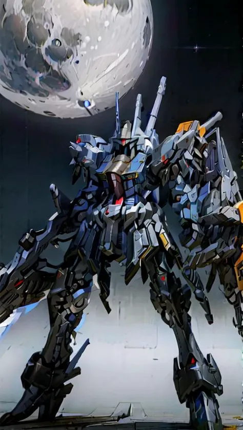 ((masterpiece)), (best quality), (HDR), (solo:1.4), a (((mecha))) with sleek and menacing design, (Axisymmetric:1.4), (Very long leg:1.5), v-fin, glowing eyes, full body, highly detailed, high detailed background, battle, planet, hovering, holding weapon, (holding huge gun:2), holding large shield, Rocket on my back shoulder armor, mechanical backpak ,science fiction, fighter plane flying over the earth in space with the moon in the background, concept art, space art, <lora:LoRa_SD1_FSS-MH_a1:1>, FSS-MH <lora:angelicWairrorsValkyrie_v1:1> wings, knight armor, <lora:msgirlLora_v30B:1> msgirl girl,
