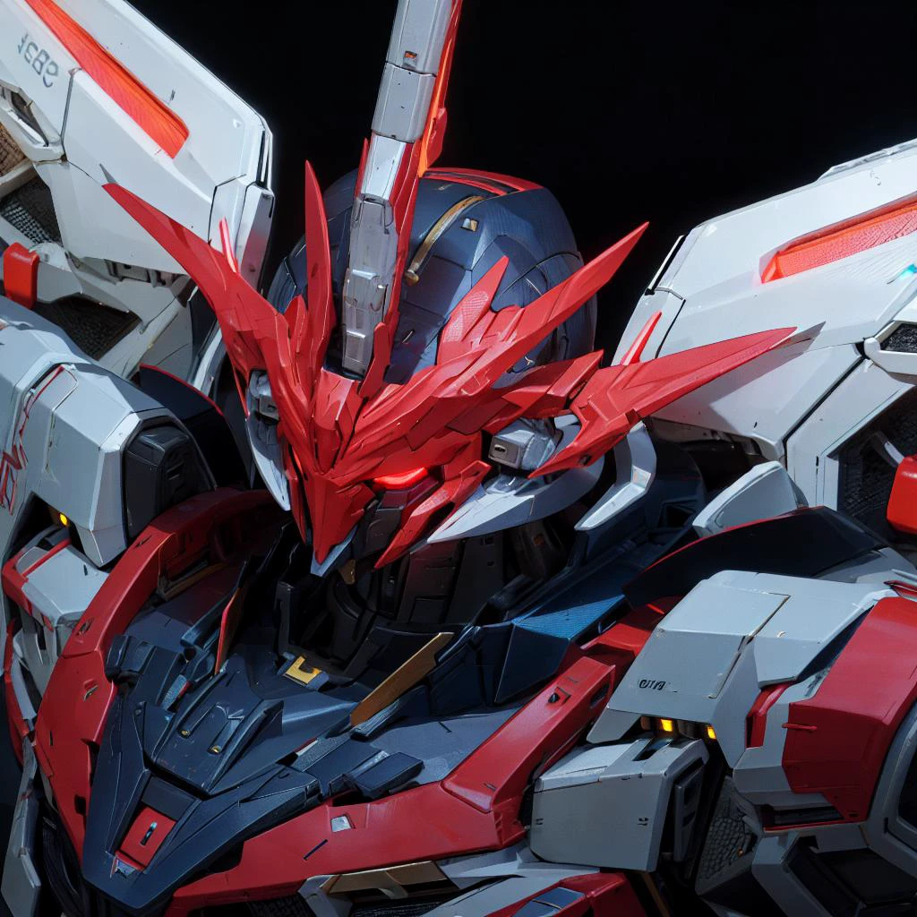 a robot,red eyes,black theme,glowing eyes,solo, outer Space,portrait
best quality, highly detailed, ultra-detailed, masterpiece, 8k wallpaper, bad anatomy, highres, super fine illustration, game cg, (blacklight:1), command spell,,mechanical parts, robot joints, <lora:GoodHands-beta2:1>,headgear,full armor, mecha,mask