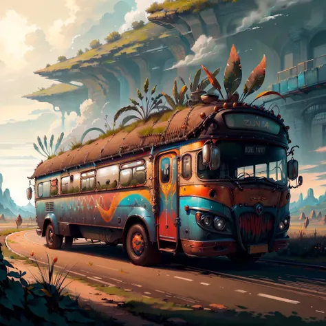 <lora:ZuluPunkAI:.75> ZuluPunkAI bus on road
