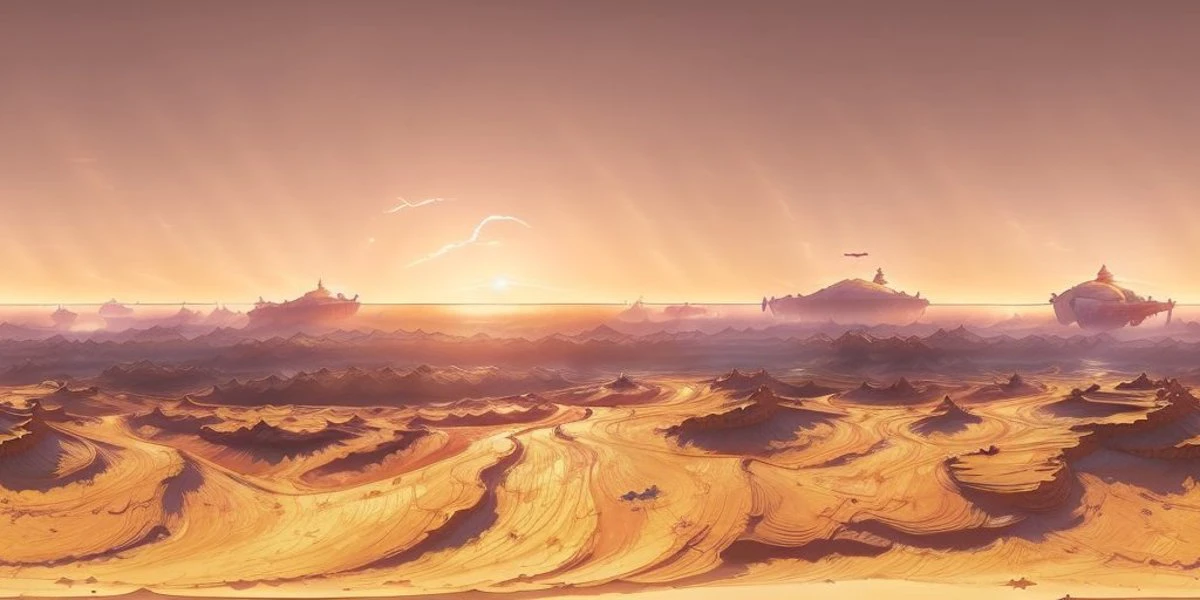 panorama <lora:EQP_project-000006:1>, extremely detailed, CG unity 8k wallpaper, skybox, star wars, space ships in the sky, technology, sandstorm skybox, day time, sun day, photorealistic painting art by greg rutkowski, average sand domes