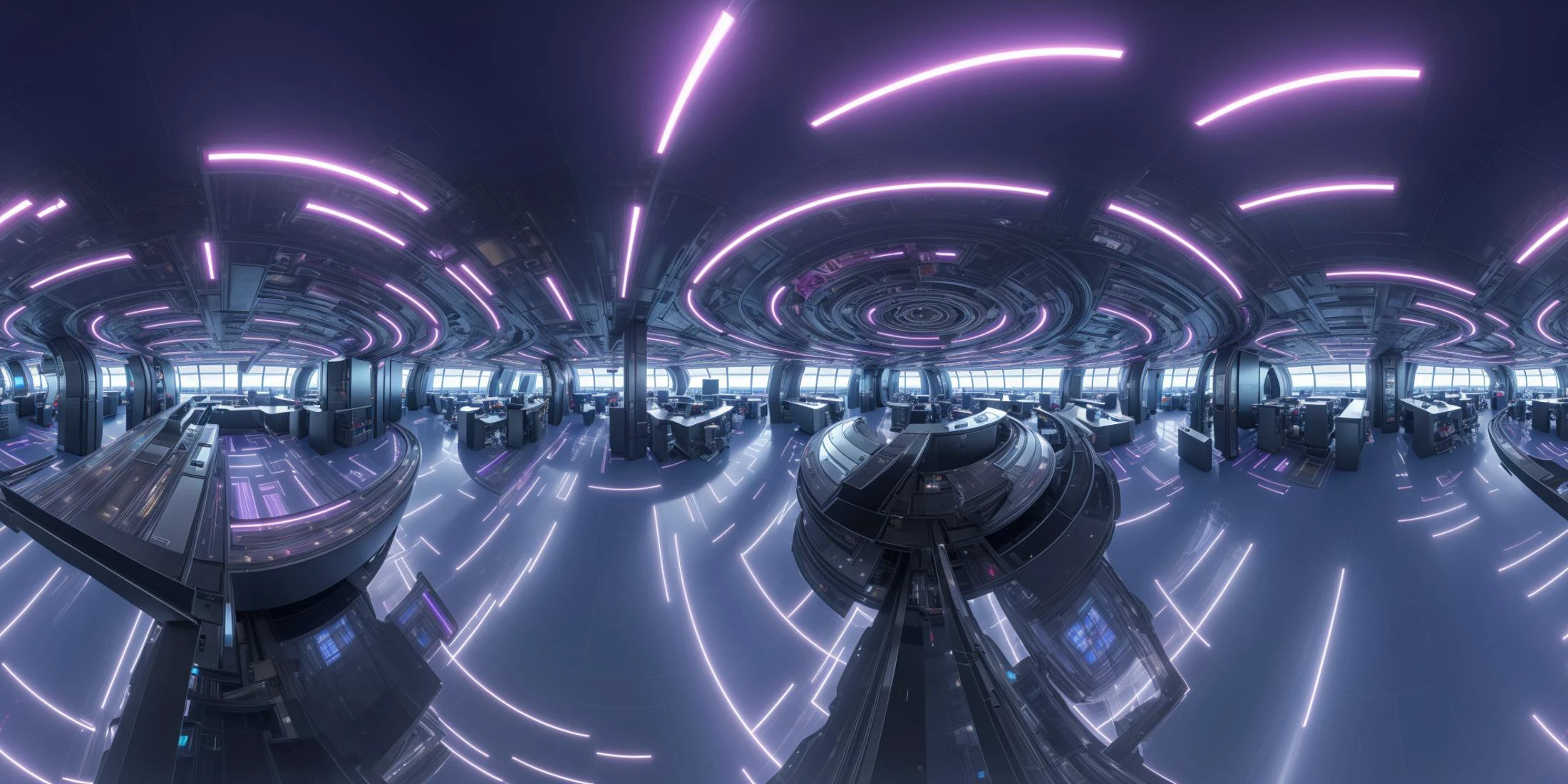 a 360 equirectangular panorama <lora:EQP_project-000006:1> ,,
futuristic sci fi office, sharp details, intricate, highly detailed, rich color, smooth, sharp focus ,,
(masterpiece:1.2), best quality, (realistic, photorealistic:1.5),Unreal Engine 5, 8K, art by artgerm and greg rutkowski and alphonse mucha,,