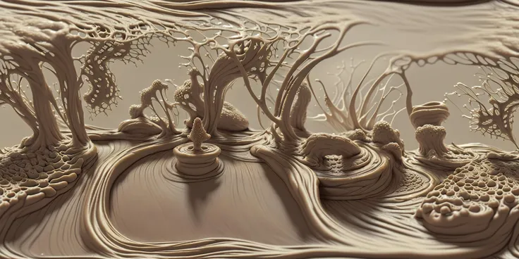<lora:EQP_project:0.76> everything is made of modelling clay, melted wax, hyperrealistic, trypophobia, intricate details, masterpiece, unreal engine render