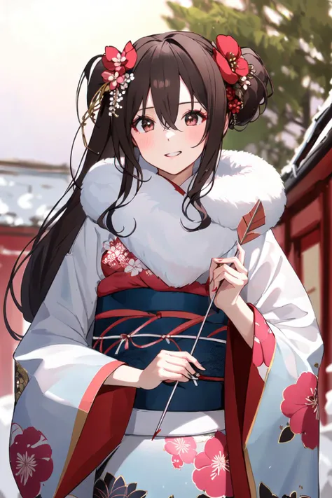 {{{{tmasterpiece}}}}, {{{ultra - detailed}}}, {{{High- sharpness}}}, {{Good anatomy}}, (((Best quality))), ((very delicate beautiful)), {{Very detailed and refined}}, {8k CG wallpaper}, {{lamplight}}, (floral patterns:1.1),There are many kinds of patterns that appear on clothes,(color difference:1.2),A mature woman,(The face of the maiden goddess), (1 plump girl:1), having fun,obsessed,独奏, 花魁, (Japanese clothes,:1.2),Black gloves,Lace pantyhose, Medium curve,natta,Movie lamplight,shine,tempting pose