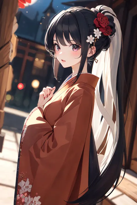 (masterpiece:1.2),best quality,PIXIV,
1girl,solo,long hair,miko,japanese clothes,black hair,hair ornament,hairclip,looking at viewer,ponytail,black eyes,very long hair,omikuji,brown eyes,from side,wide sleeves,
<lora:happy new year_20240102112354-000018:0.8>,
