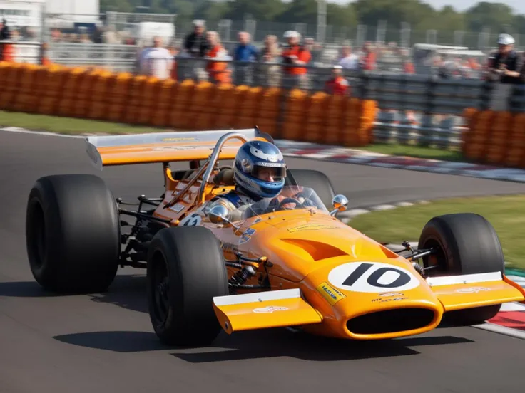 photo of a m14a, extremely detailed livery, 8k uhd, high quality, Donington Park track, sunset, motion blur, depth blur, cinematic, filmic image 4k, natural sunlight, vibrant color, reflections <lora:m14a_SDXL-LoRA-v02-000010:0.9>