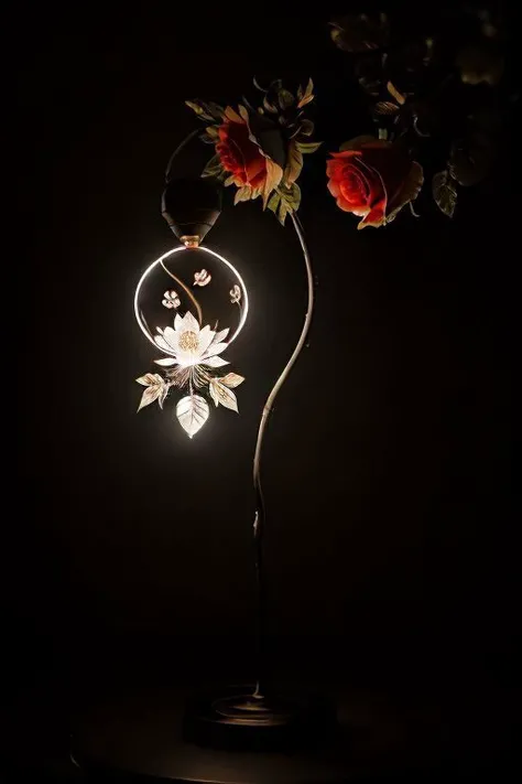 white background, best quality, masterpiece,ultra high res,highres, illustration. media, delicate,8k wallpaper,strongest light,official art,professional lighting, photon mapping, radiosity, physically-based rendering,1girl, bangs, black_hair, blush, brown_eyes, eyebrows_visible_through_hair, flower, hair_flower, hair_ornament, heart, looking_at_viewer, paper_fan, glow red_flower, glow red_rose, glow rose, short_hair, solo, upper_body, 1woman of Sagittarius Chaos,