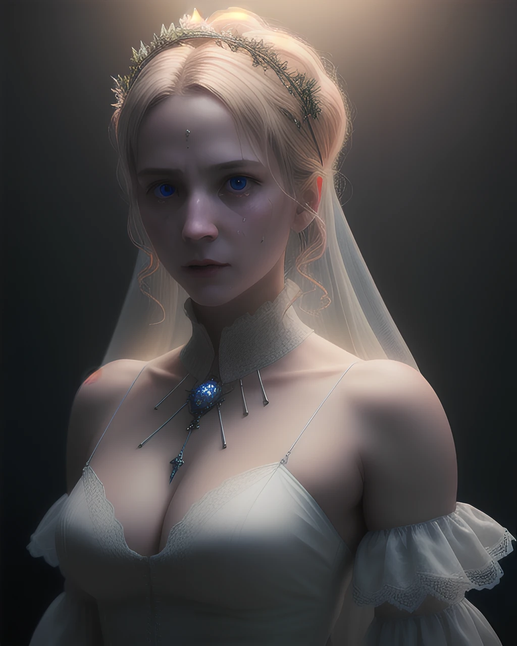Imperceptible detail and threatening ghost, (masterpiece), trippy, extreme detail, absurdres, award winning, cinematic composition, atmospheric lighting, high res, HD, highest quality, chromatic lighting, realistic lighting, by Brian Despain, trending on Flickr, unreal engine 5, octane render, cycles render