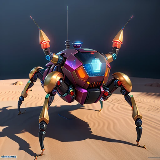 Sci-fi,  robot spider, 3d object, high quality, super detail,  3d object, high quality, super detailed, 4k, concept art