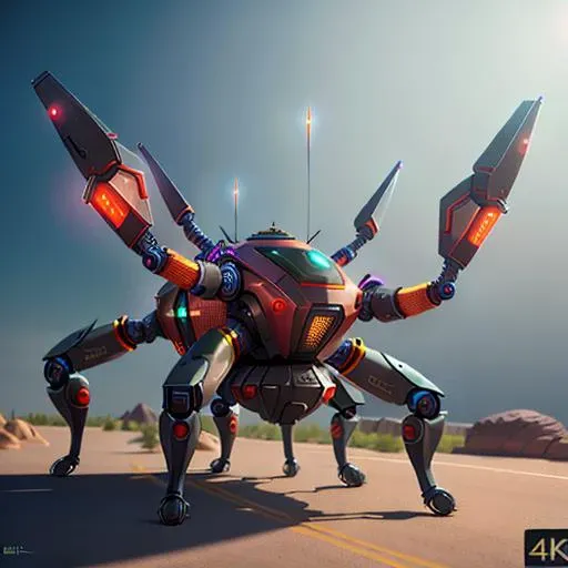 Sci-fi, robot spider, 3d object, high quality, super detail, 3d object, high quality, super detailed, 4k, concept art