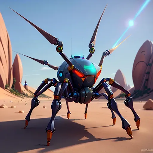 Sci-fi, robot spider, 3d object, high quality, super detail, 3d object, high quality, super detailed, 4k, concept art