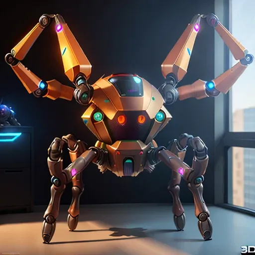 Sci-fi, robot spider, 3d object, high quality, super detail, 3d object, high quality, super detailed, 4k, concept art