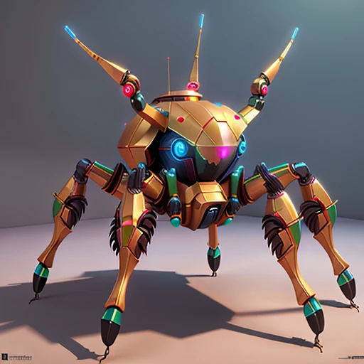 Sci-fi,  robot spider, 3d object, high quality, super detail,  3d object, high quality, super detailed, 4k, concept art