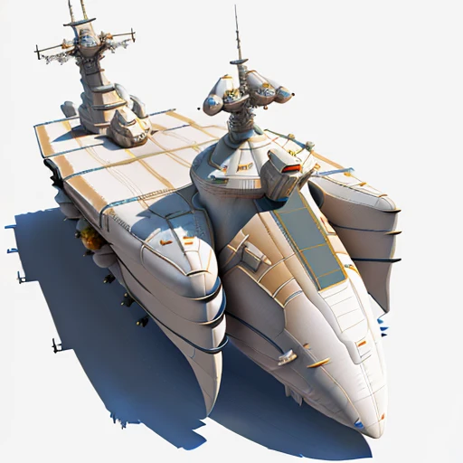 a highly detailed, (scifi)++, (futuristic)++, titan carrier ship spaceship, (full-length top view:1.5), 3d model, white background