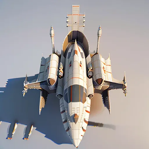a highly detailed, (scifi)++, (futuristic)++, titan carrier ship spaceship, (full-length top view:1.5), 3d model, white background