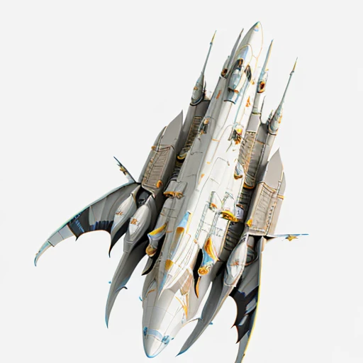a highly detailed, (scifi)++, (futuristic)++, titan carrier ship spaceship, (full-length top view:1.5), 3d model, white background