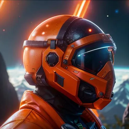 rear angle, Highly detailed RAW color Photo, Rear Angle, Full Body, of (female space soldier, wearing orange and white space suit, helmet, tined face shield, rebreather), outdoors, (neon lights:1.2) (looking up at advanced alien structure, on alien planet), (sci-fi), (mountains:1.1), (lush green vegetation), (two moons in sky:0.8), (highly detailed, hyperdetailed, intricate), ((DAY TIME)), (lens flare:0.7), (bloom:0.7), particle effects, raytracing, cinematic lighting, shallow depth of field, photographed on a Sony a9 II, 50mm wide angle lens, sharp focus, cinematic film still from Gravity 2013, from behind, <lora:abstractor_yiu_v10:0.5>