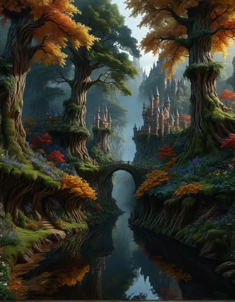 Masterpiece, best quality, high quality, realistic, high detailed, ultra detailed, intricate detailed, award winning, Discover an underground kingdom with an enchanted forest in this elegant and detailed digital painting. The fantasy artwork boasts imperial colors and a fantastic view in high definition, making it an award-winning piece of art,, 16k, 32k, uhd, sharp lines, (lots of details:1.2), extremely detailed, raw, dslr,