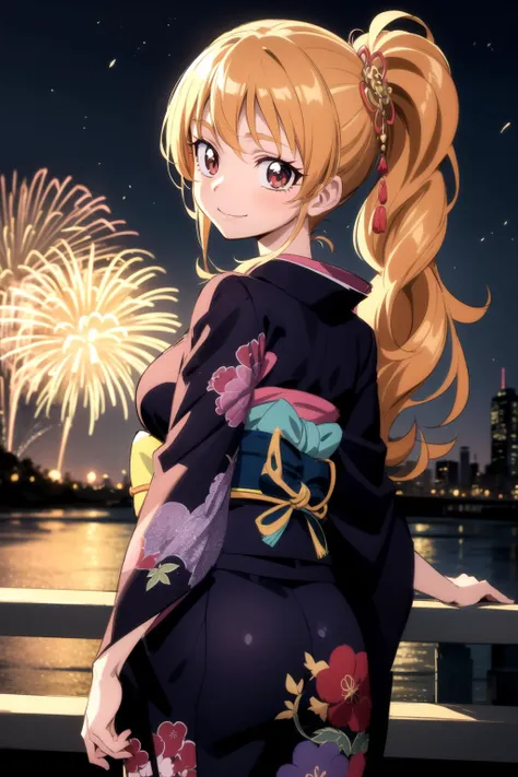 <lora:oimanji_v0.2:0.8> 
1girl, looking back, kimono, night, fireworks, smile,, masterpiece, best quality, highly detailed