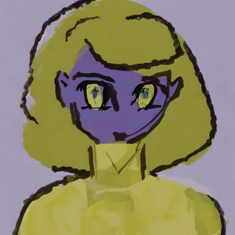 <lora:shilstone_artsls_v2:1.0>, (shilstone_arts:1.0), picture, drawing, painting, 1girl, blonde hair, breasts, closed mouth, dress, eyebrows visible through hair, eyelashes, hair ribbon, heterochromia, huge breasts, long hair, looking at viewer, ribbon, solo, tabard, upper body, violet eyes, white dress, yellow eyes