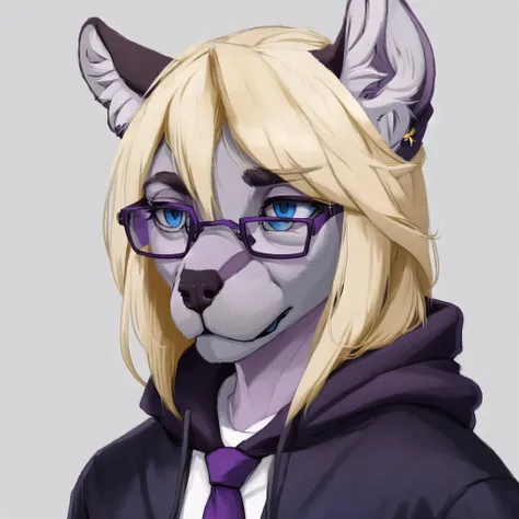 <lora:furryart:1.0>, (furryart:1.0), furry, anthro, drawing, painting, blonde hair, blue eyes, glasses, grey hair, hair ornament, hairclip, hoodie, lips, long hair, male, multiple boys, necktie, protractor, purple eyes, short hair, silver hair, violet eyes