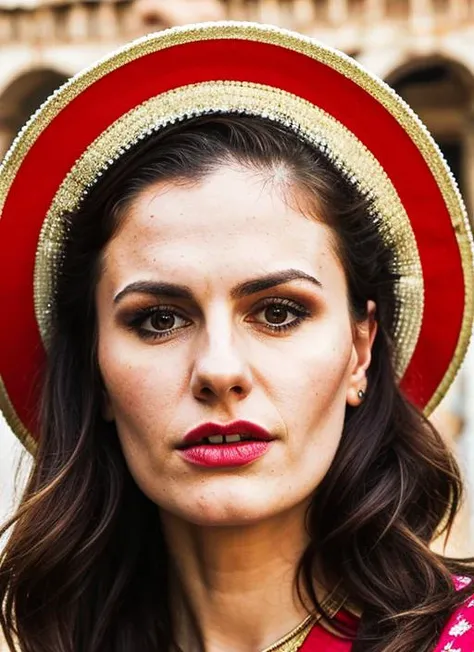 portrait of sks woman in Athens, at the Ancient Agora, by Flora Borsi, style by Flora Borsi, bold, bright colours, ((Flora Borsi)), by Guy Bourdin, <lora:locon_annapaquin_v1_from_v1_64_32:1>