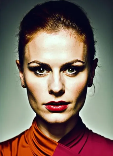 close up portrait of sks woman , by Flora Borsi, style by Flora Borsi, bold, bright colours, ((Flora Borsi)), by Gerda Taro, <lora:locon_annapaquin_v1_from_v1_64_32:1>