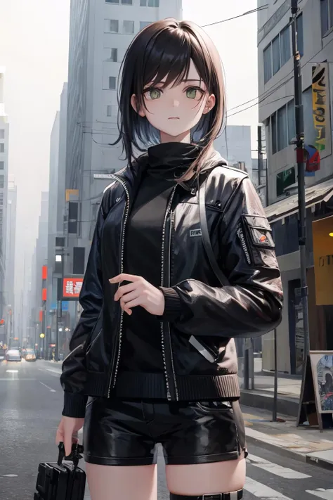 fit female bike courier. post-apocalyptic, william gibson mileu, ruined city backdrop., <lora:realistic_quality-realistic_quality_leco_-_v1.0:0.7>, <lora:hipoly_3dcg_v7-epoch:0.3>