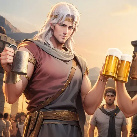 guy
<lora:0009Htoki:0.8> toki, white hair,circlet, , armlet, christ,,greece,toga,nostalgie, satisfaction,happiness
beer mug,cheers,
light smile,
parthenon
photo background, epic,