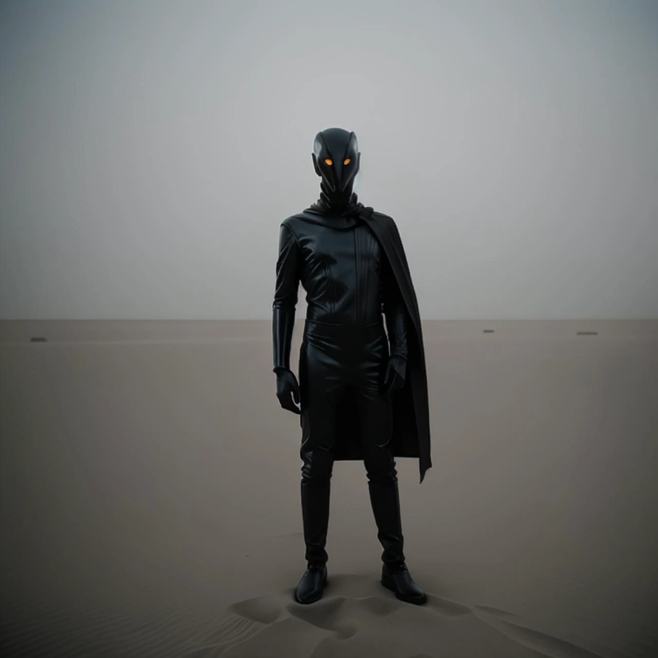 cinematic photography, of a person wearing a futuristic latex mask,designed by Dieter Rams, weird, international style, masterpiece, film grain, 70mm film, science, fiction