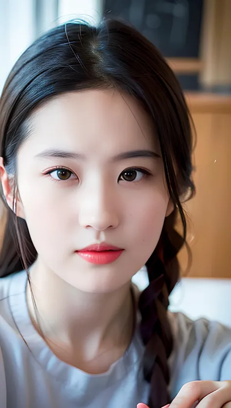 best qualtiy， tmasterpiece， 超高分辨率， （realisticlying：1.5）， RAW photogr， 1girll，  in the darkness nigth， deep shading， low tune， cold light， Sexy look， short detailed hair，（（best qualtiy，8K，tmasterpiece：1.3））），Clear focus：1.2，（layer cut，The large：1.2），Beautiful Women in Perfect Figure：1.4，Highly Detailed Face and Skin Textur，Detailed eyes，二重まぶた，