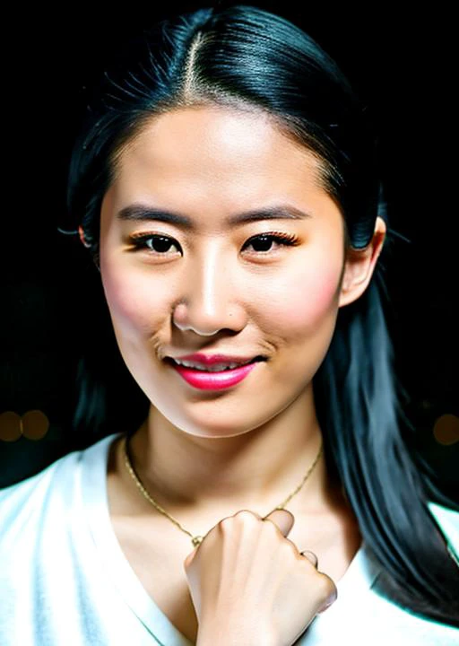 <lora:liuyifei_10:1>,RAW photo, a portrait photo of 25 y.o woman in casual clothes, night, city street, (high detailed skin:1.2), 8k uhd, dslr, soft lighting, high quality, film grain, Fujifilm XT3