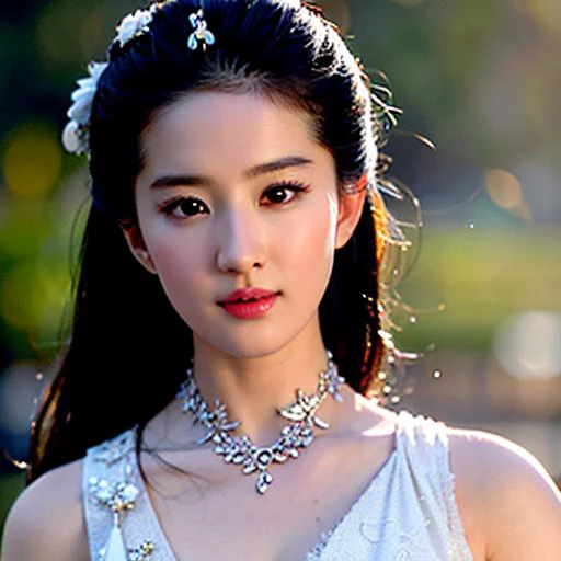 (8k, RAW photo, best quality, masterpiece:1.2),(realistic, photo-realistic:1.37), ((best quality)), ultra high res,extremely detailed CG unity 8k wallpaper, physically-based rendering,cinematic lighting,full body, (bokeh:1.4), (((1girl))), shapely, (slim waist), ((puffy eyes)) ,(black hair), ((pubic hair)),top-down_bottom-up,(oval face),wide shoulder, intricate lace hair ornament, (china dress), <lora:taiwandoll:0.15> ,<lora:liuyifei_10:0.8>,face of liuyifei,<lora:koreanDollLikeness_v10:0.08>