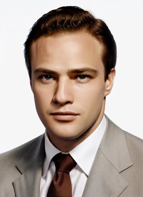 mb1 headshot, man, solo, man in suit,  full body, full body shot, white background, no background, PNG, natural lighting, no shadows, ultra detailed, hyperrealistic, 80mm, 4k, 8k, 8k realistic, sharp focus, intricate, high resolution <lora:MarlonBrando:1>