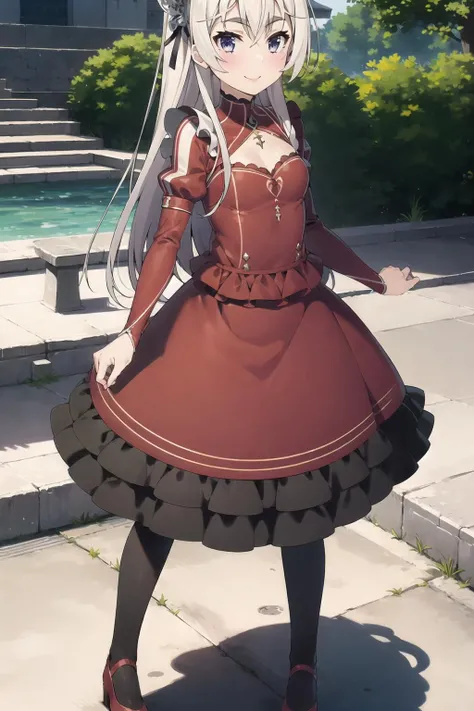 chaika, 1girl, solo, smile, dress, full_body