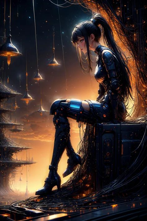 (masterpiece:1.1), (best quality:1.1), (intricate:1.1), (flat colors:1.2), BREAK,
(cyberpunk:1.0), (dated:1.1), BREAK,
(solo:1.2), (upper body:1.0), (1girl:1.1), (ponytail:1.0), (looking at viewer:1.1), (dynamic angle:1.0), (sitting:1.0), (DonMM4ch1n3W0rld:1.1), <lora:Machine_World_SD15_version-000009:0.9>