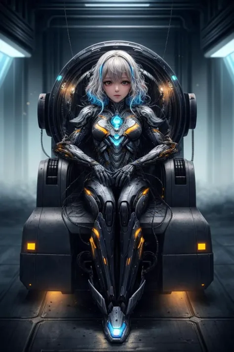 In a futuristic spaceship, a beautiful girl whose body is a perfect combination of human flesh and machinery, the pinnacle of future nano-mechanical biotechnology, is the pinnacle of futuristic technology nanobiotechnology, side-shot,full-body,
(masterpiece),(best quality),(HDR),8k resolution,details, detailed background, natural Soft lighting,(vibrant colors:1.5),epiCRealism,dreamwave,aesthetic,(stationary restraints:1.3),DonMM4ch1n3W0rld ,scifi, tech, futuristic, futurism,
(Static restraining device,Static Restraint:1.5), inside biomechanical chamber intricate biomechanical detail,
<lora:add_detail:1> <lora:Biomechanicals_v2_lora1500:0.01> <lora:epiCRealismHelper:0.8> <lora:SexMachine1:1><lora:Machine_World_SD15_version:0.2>