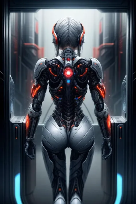 In a futuristic spaceship, a beautiful girl whose body is a perfect combination of human flesh and machinery, the pinnacle of future nano-mechanical biotechnology, is the pinnacle of futuristic technology nanobiotechnology, back-shot,medium-shot,
(masterpiece),(best quality),(HDR),8k resolution,details, detailed background, natural Soft lighting,(vibrant colors:1.5),epiCRealism,dreamwave,aesthetic,(stationary restraints:1.3),DonMM4ch1n3W0rld ,scifi, tech, futuristic, futurism,
(Static restraining device,Static Restraint:1.5), inside biomechanical chamber intricate biomechanical detail,
<lora:add_detail:1> <lora:Biomechanicals_v2_lora1500:0.01> <lora:epiCRealismHelper:0.8> <lora:SexMachine1:1><lora:Machine_World_SD15_version:0.2>