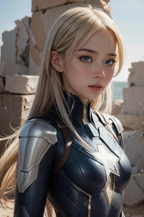 (masterpiece), best quality, perfect face, expressive eyes, 1girl, Marvel's superheroes armor suit, <lora:waifumiia-02:1> (NSFW:-1)