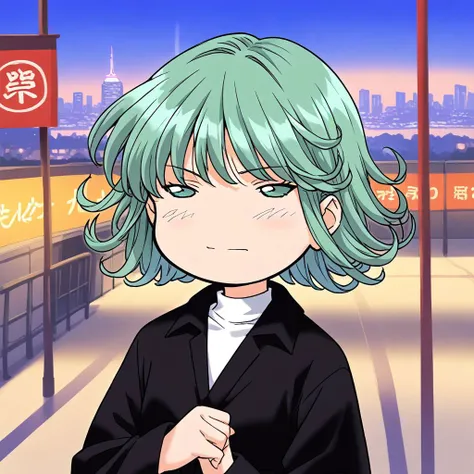 <lora:HyLper-Accelerate-PAseer:1> <lora:Fixhands_anime_bdsqlsz_V1:1>score_9, score_8_up, score_7_up, source_anime, intricate details, perfect anatomy BREAK
1girl, tatsumaki, green hair, green eyes, black dress,
outdoors, city, tokyo, audience,
<lora:artist-hs_XL(pony):1>