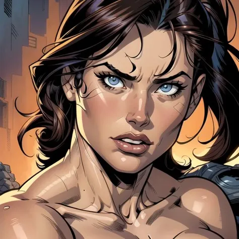 detailed woman, face , by Mike Deodato, by joe madureira, by Neal Adams