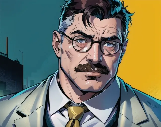 Commissioner Gordon, masterpiece, best quality, 8k, artstation, wallpaper, official art, sharp focus,