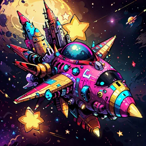 <lora:PunkPunkAI:.8>
PunkPunkAI colorful
spaceship in space, stars , cluttered environment