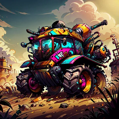 <lora:PunkPunkAI:.8>
PunkPunkAI colorful
combine harvester , cluttered environment