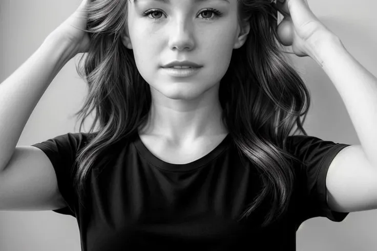 portrait of DEN_emily_bloom, plain black background, wearing a black top, black t-shirt, top, (headshot:1.2), (clothing:1.1), (t-shirt, top:1.2), face focus, shadows, dramatic,
photorealistic, high detail, detailed, beautiful, <lora:epi_noiseoffset2:1> <lora:add_detail:1>