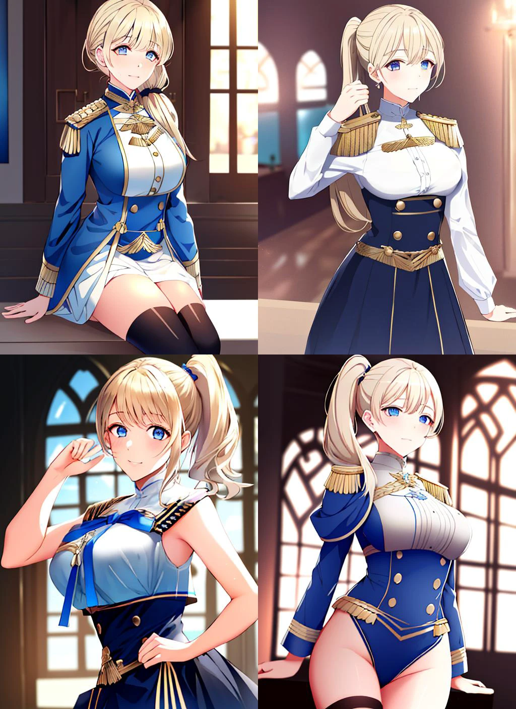 <lora:ANIME_FireEmblem_mercedesVonMartritz:0.7>, 1girl, blue eyes, blonde hair, hair behind ear, low ponytail, (side ponytail:1.1), Mercedes von martritz, garreg mach monastery uniform, 64K, f1.2, 800mm, UHD, dynamic lighting